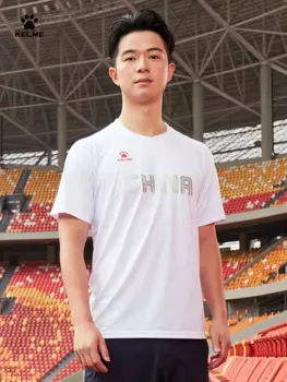 Мужская футболка с коротким рукавом, круглым вырезом