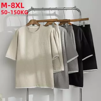 Мужская футболка с шортами, размеры до 7xl