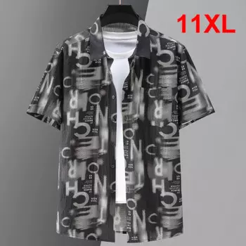 Мужская гавайская рубашка с коротким рукавом, размеры до 10XL