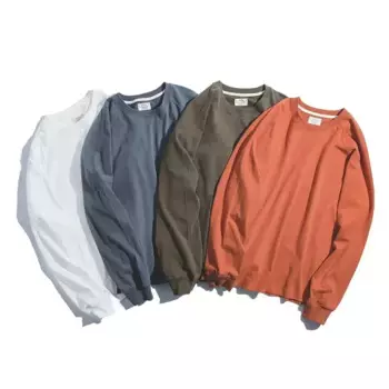 Мужская хлопковая футболка с длинным рукавом, в стиле ретро