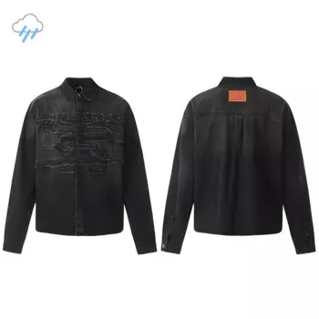 Мужская и женская джинсовая куртка в стиле хип-хоп с вышивкой Y/PROJECT, винтажная потертая черная верхняя одежда лучшего качества, пальто, джинсовые куртки