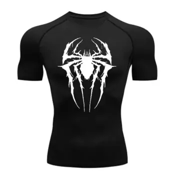 Мужская компрессионная футболка для бега, футболка с длинным рукавом для защиты от солнца, Быстросохнущий Спортивный Топ, спортивная одежда, летняя футболка с коротким рукавом