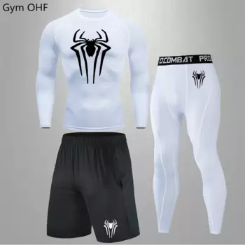 Мужская компрессионная рубашка Rashguard, футболка с короткими рукавами для фитнеса и бега с супергероями, Мужская футболка для спортзала, спортивная одежда, колготки, футболка, костюм для ММА