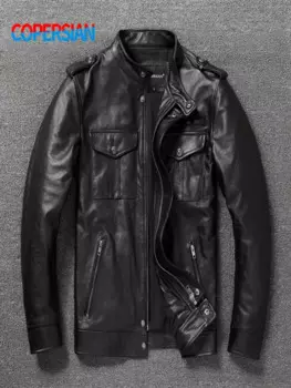 Мужская Короткая кожаная куртка, приталенная куртка большого размера 6XL для осени и зимы