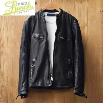Мужская кожаная куртка из натуральной овечьей кожи
