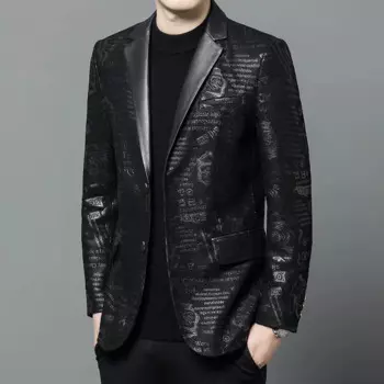 Мужская кожаная куртка с рисунком дерева, осень и зима, новый костюм из натуральной кожи, кожаная куртка