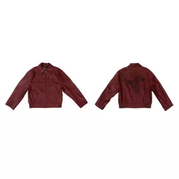 Мужская кожаная куртка с вышивкой