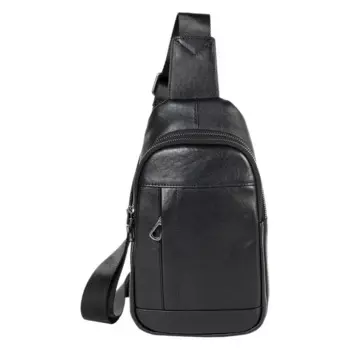 Мужская кожаная нагрудная сумка через плечо