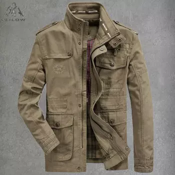 Мужская куртка-бомбер из чистого хлопка, размеры до 6XL и 7XL