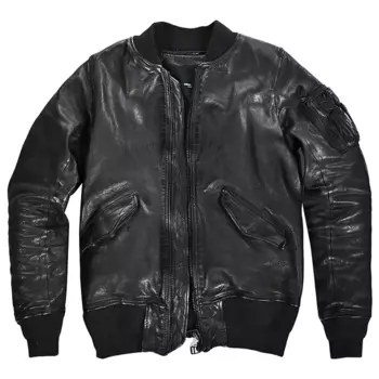 Мужская куртка-бомбер из натуральной кожи, в японском стиле