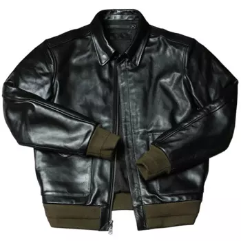 Мужская куртка-бомбер из натуральной кожи, размеры до 5XL
