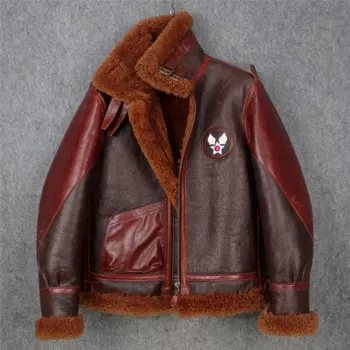 Мужская куртка-бомбер из натуральной овечьей шерсти, в стиле B3