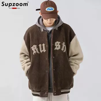 Мужская куртка-бомбер из овечьей шерсти с вышивкой