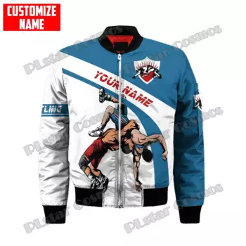 Мужская куртка-бомбер с 3D принтом, на молнии, FJK08