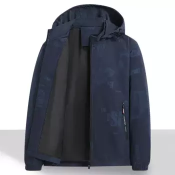 Мужская куртка-бомбер с капюшоном, с принтом