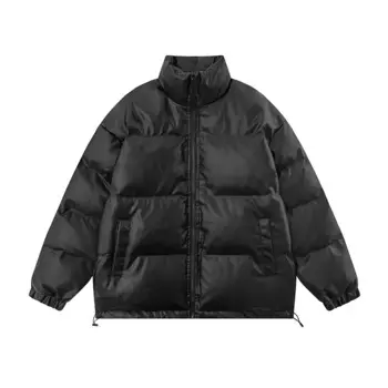 Мужская куртка-бомбер с воротником-стойкой, из ПУ кожи