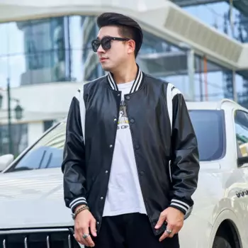 Мужская куртка из искусственной кожи, большие размеры 11XL 10XL, бейсбольная куртка, модное повседневное лоскутное пальто, мужские бейсбольные кепки, большой размер 11XL