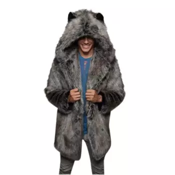 Мужская куртка из искусственной кожи с меховой вставкой и длинным рукавом, новая зимняя куртка из искусственного меха