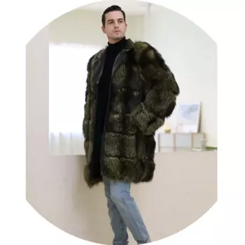 Мужская куртка из натурального меха, шуба из натурального Лисьего меха, куртка-бомбер больших размеров, зима