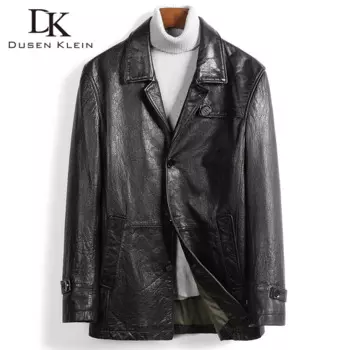 Мужская куртка из натуральной кожи, костюмы из натуральной овечьей кожи, повседневная черная куртка с карманами, осень 2020, новая мужская куртка 506