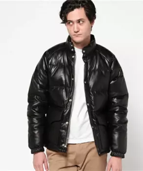 Мужская куртка из натуральной кожи, теплая зимняя куртка из овечьей шкуры, г, одежда из белого утиного пуха