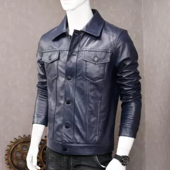 Мужская куртка-пилот высшего качества из натуральной яловой кожи, облегающая байкерская ветровка, мужская повседневная куртка из натуральной кожи 5XL