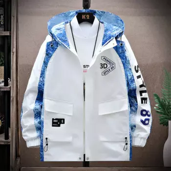 Мужская куртка с капюшоном, черно-белая Свободная куртка с капюшоном, большие размеры 8XL, весна-осень 2023