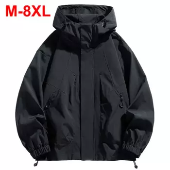 Мужская куртка-Тренч, ветровка большого размера 6XL, 7XL, 8XL