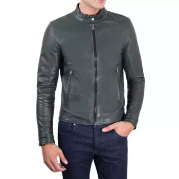 Мужская Легкая кожаная куртка из натуральной овечьей шкуры