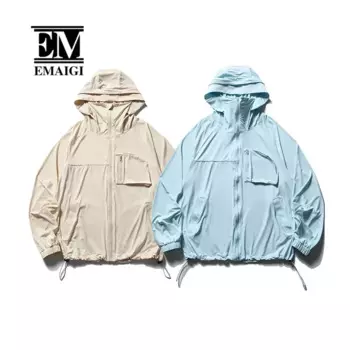 Мужская Летняя быстросохнущая Солнцезащитная куртка-карго с капюшоном, кожаная одежда, уличная одежда Cityboy, модная Свободная Повседневная Женская куртка