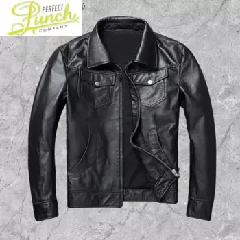 Мужская мотоциклетная куртка из натуральной воловьей кожи, размеры до 7XL