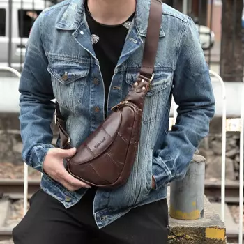 Мужская нагрудная сумка, универсальная большая сумка из натуральной кожи в английском стиле, деловая сумка для телефона, модная мужская сумка-мессенджер, повседневная сумка