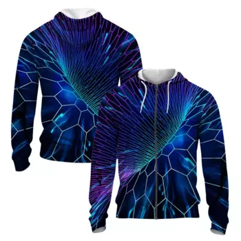 Мужская неоновая толстовка на молнии с 3D принтом Осень/Зима Мужская Ретро уличная спортивная толстовка на молнии модная Толстовка большого размера на молнии пальто