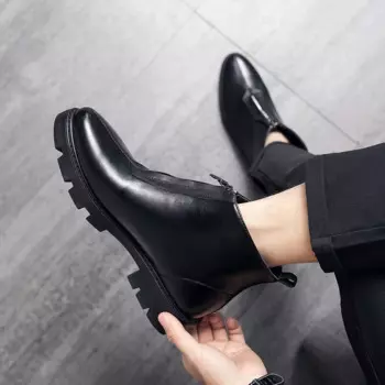 Мужская обувь из натуральной кожи, модные мужские лоферы, дышащая винтажная Уличная обувь без шнуровки с высоким верхом и кисточками, мокасины для мужчин