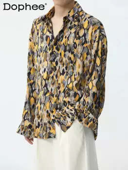 Мужская одежда, новинка весны 2024, Модные свободные удобные рубашки с длинными рукавами, модная мужская рубашка