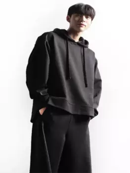 Мужская одежда с длинным рукавом и капюшоном, Новинка весна-осень, корейская модная трендовая Базовая Повседневная универсальная Свободная Толстовка большого размера