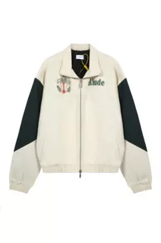 Мужская одежда, винтажная контрастная цветная строчка, капсула с принтом кокосовой пальмы на молнии, американская уличная повседневная куртка ropa hombre