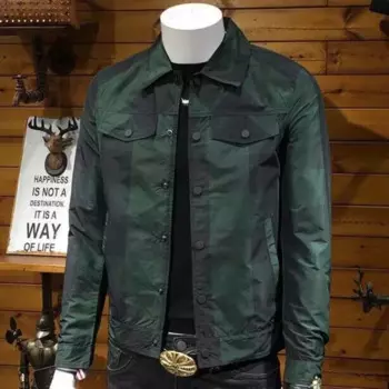 Мужская однобортная приталенная куртка-бомбер с лацканами, размеры XL 7XL