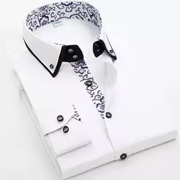 Мужская Однотонная рубашка с цветочным принтом, с длинным рукавом