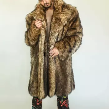 Мужская осенне-зимняя Толстая длинная Флейта с длинным рукавом, теплая роскошная черная меховая парка, пушистая верхняя одежда