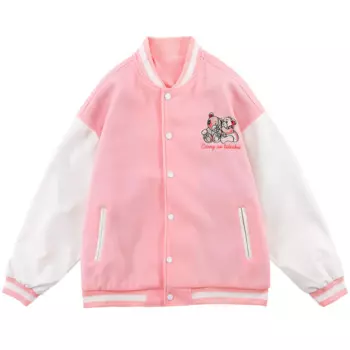 Мужская осенняя куртка-бомбер с вышивкой, свободного покроя