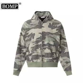 Мужская Осенняя Свободная куртка [BOMP] с капюшоном