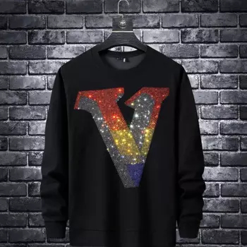 Мужская Осенняя толстовка с капюшоном и разноцветными надписями