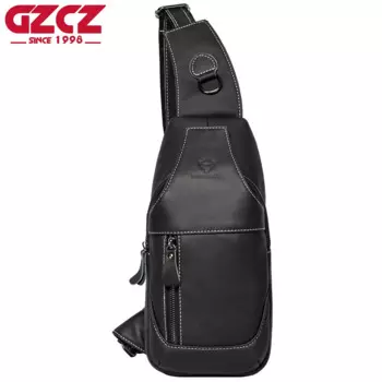 Мужская поясная нагрудная сумка GZCZ, повседневная вместительная сумка через плечо, Многофункциональная Кожаная мужская дорожная сумка, регулируемые ремни