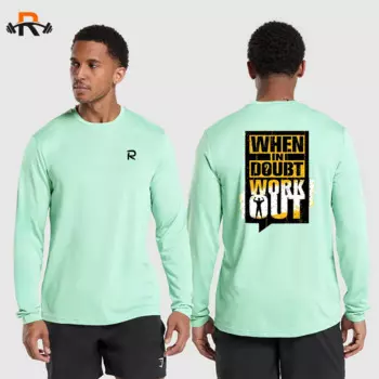 Мужская Повседневная футболка с длинным рукавом, ультратонкая дышащая Спортивная футболка для фитнеса, свободная футболка с длинным рукавом, большой размер