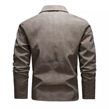 Мужская повседневная кожаная куртка