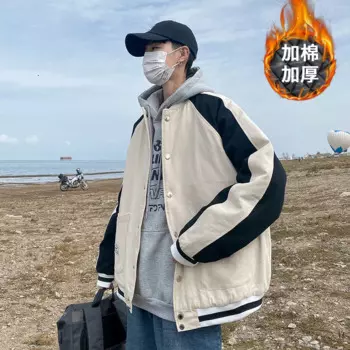 Мужская повседневная куртка-бомбер из хлопка, с большими карманами