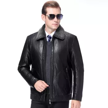 Мужская повседневная куртка из натуральной овечьей кожи, на осень/зиму