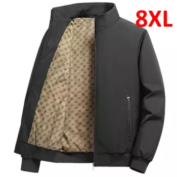 Мужская повседневная однотонная куртка, размеры 8XL 7XL 6XL