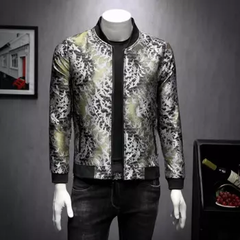 Мужская приталенная куртка с длинным рукавом, Повседневная ветровка с принтом, осенняя куртка-бомбер, 2020